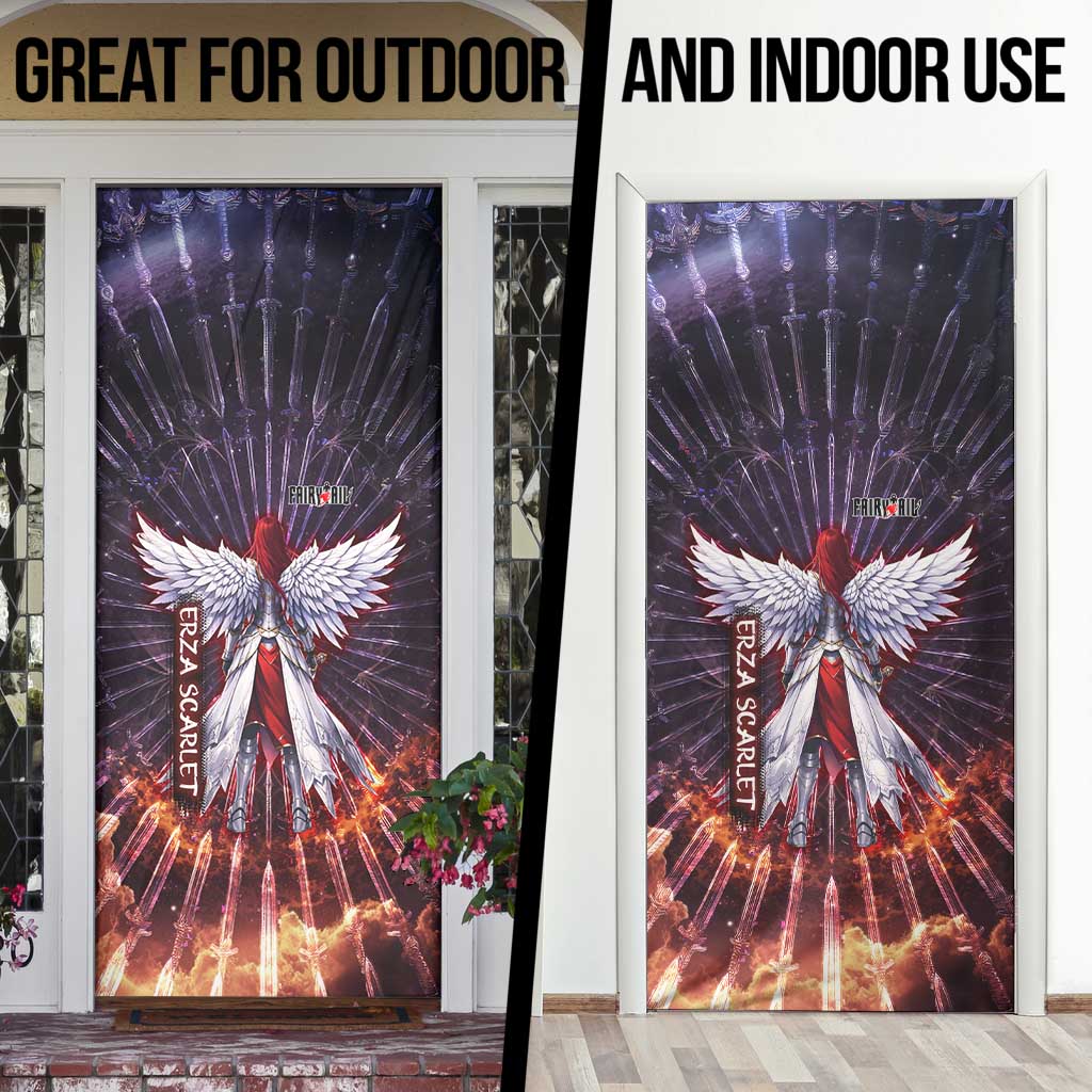 Erza Scarlet Fairy Tail Door Cover Celestial Armor Anime Style with Radiant Winged Design