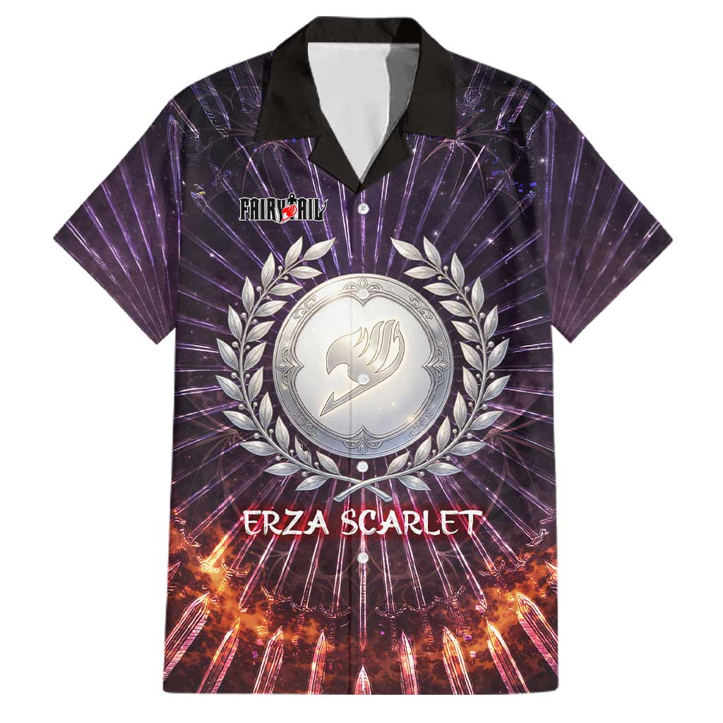 Erza Scarlet Fairy Tail Family Matching Tank Maxi Dress and Hawaiian Shirt Celestial Armor Anime Style with Radiant Winged Design