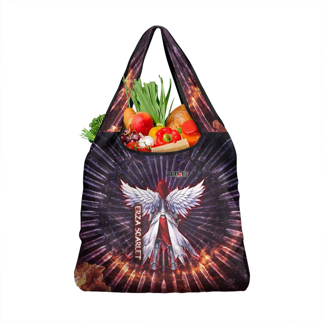 Erza Scarlet Fairy Tail Grocery Bag Celestial Armor Anime Style with Radiant Winged Design