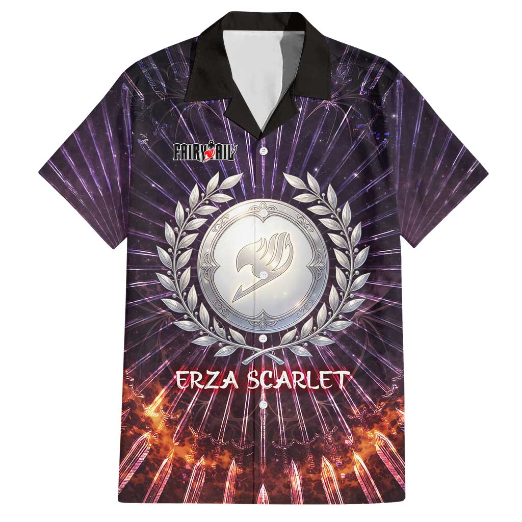 Erza Scarlet Fairy Tail Hawaiian Shirt Celestial Armor Anime Style with Radiant Winged Design