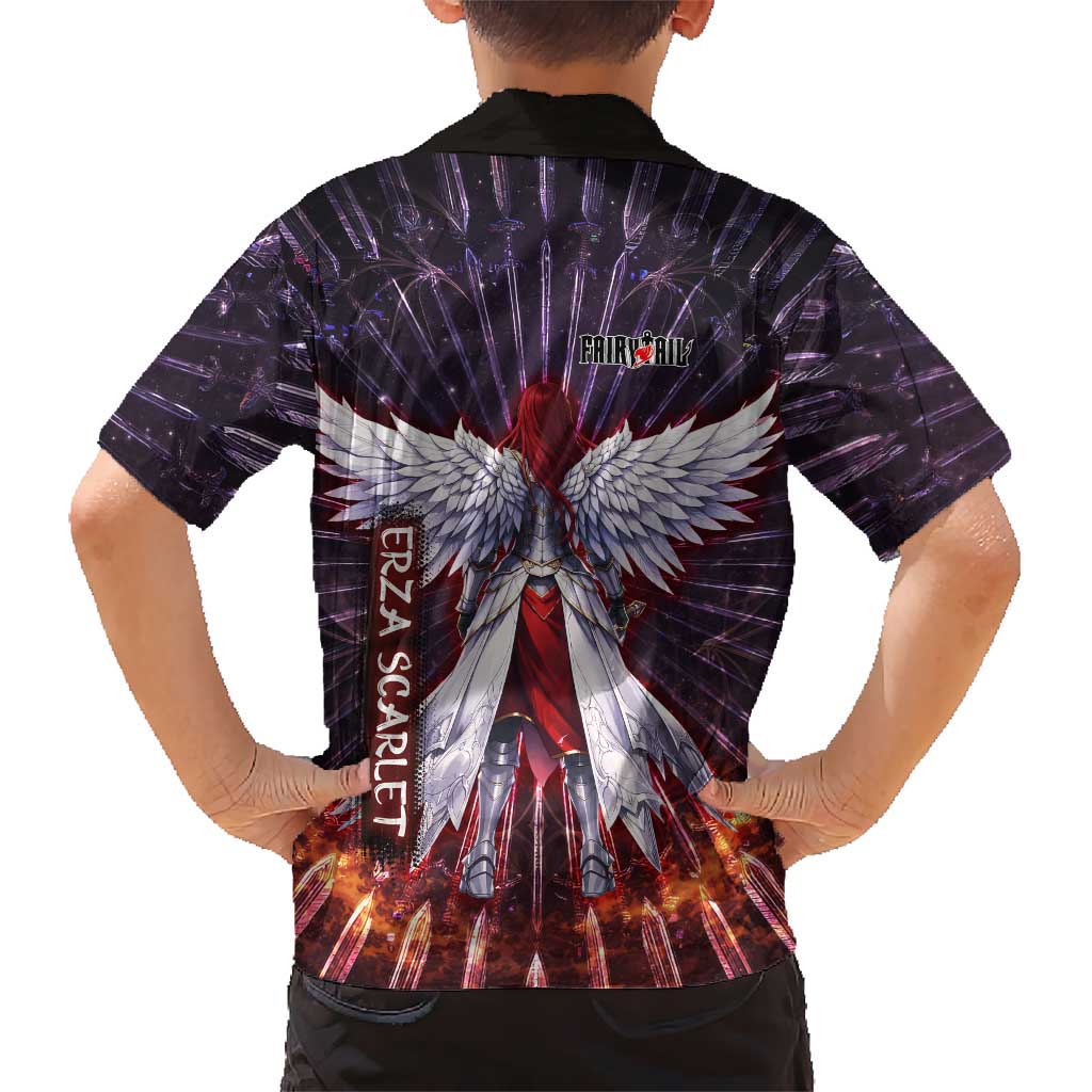 Erza Scarlet Fairy Tail Hawaiian Shirt Celestial Armor Anime Style with Radiant Winged Design