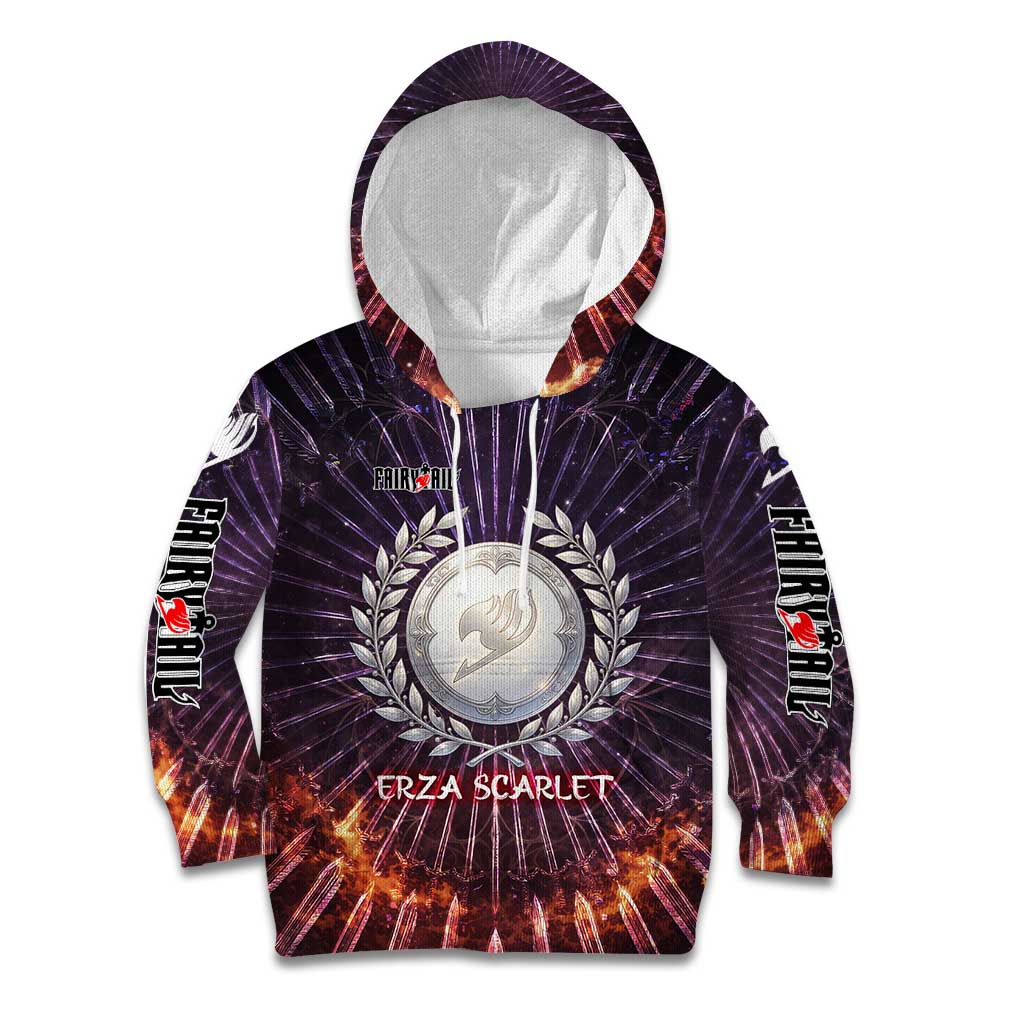 Erza Scarlet Fairy Tail Kid Hoodie Celestial Armor Anime Style with Radiant Winged Design