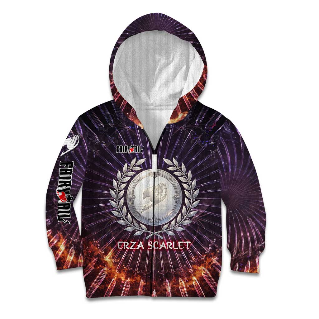 Erza Scarlet Fairy Tail Kid Hoodie Celestial Armor Anime Style with Radiant Winged Design