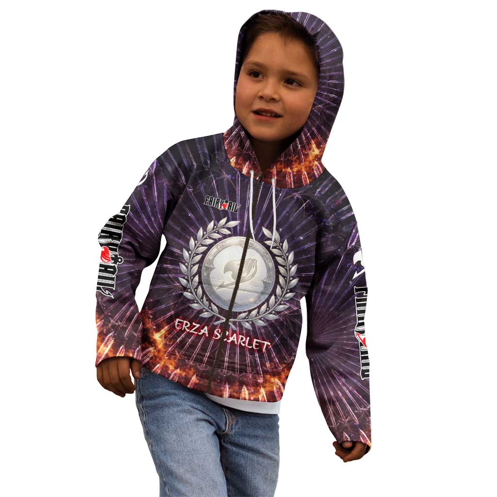 Erza Scarlet Fairy Tail Kid Hoodie Celestial Armor Anime Style with Radiant Winged Design