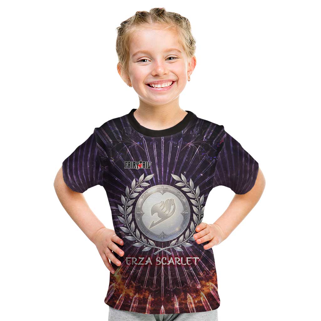 Erza Scarlet Fairy Tail Kid T Shirt Celestial Armor Anime Style with Radiant Winged Design