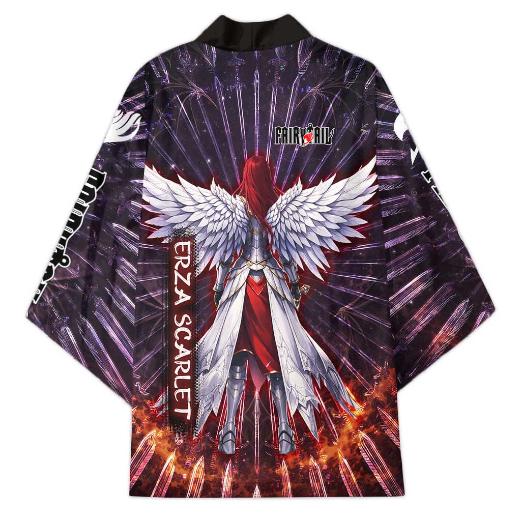 Erza Scarlet Fairy Tail Kimono Celestial Armor Anime Style with Radiant Winged Design