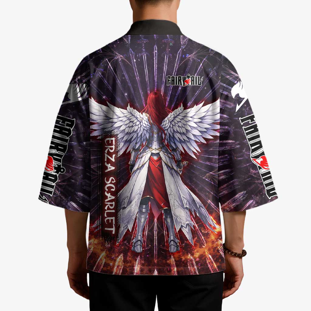Erza Scarlet Fairy Tail Kimono Celestial Armor Anime Style with Radiant Winged Design