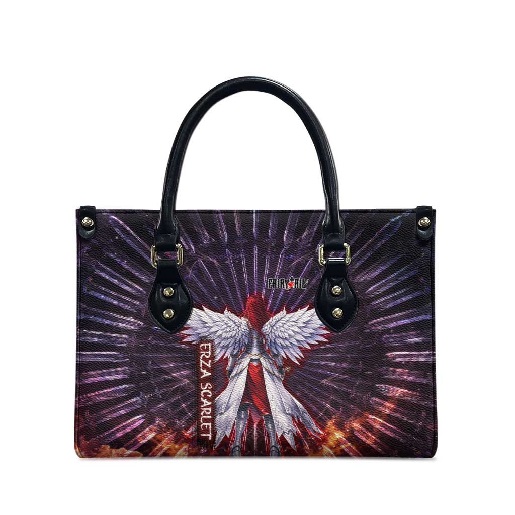 Erza Scarlet Fairy Tail Leather Bag Celestial Armor Anime Style with Radiant Winged Design