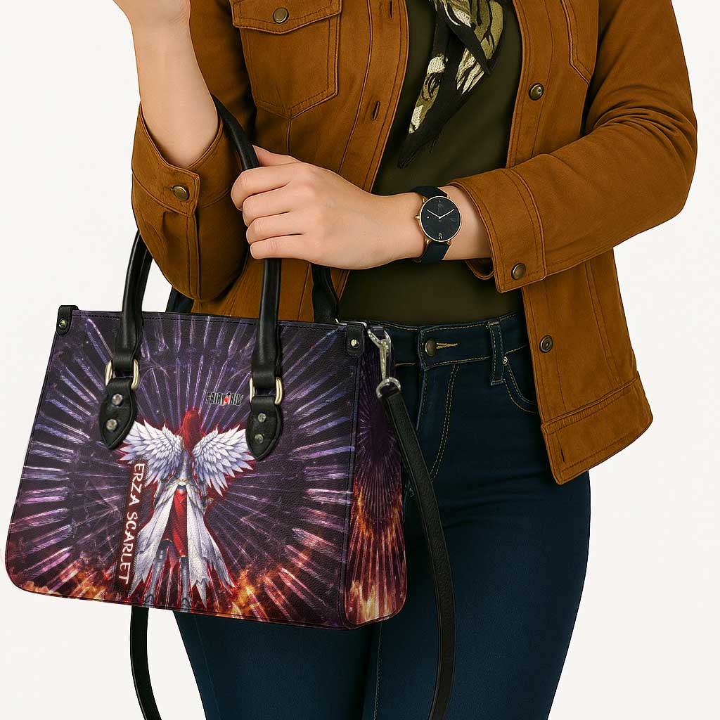 Erza Scarlet Fairy Tail Leather Bag Celestial Armor Anime Style with Radiant Winged Design
