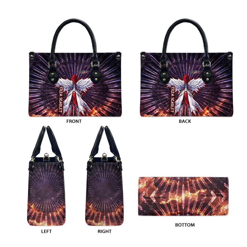 Erza Scarlet Fairy Tail Leather Bag Celestial Armor Anime Style with Radiant Winged Design
