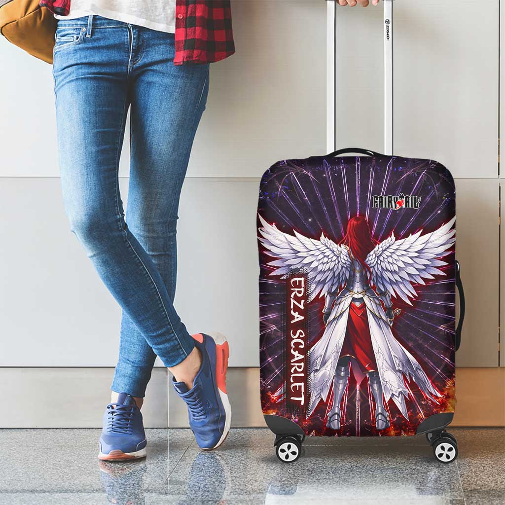 Erza Scarlet Fairy Tail Luggage Cover Celestial Armor Anime Style with Radiant Winged Design