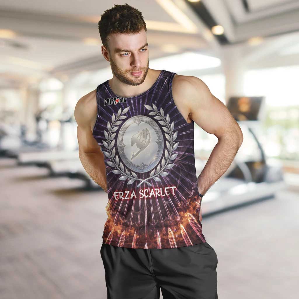 Erza Scarlet Fairy Tail Men Tank Top Celestial Armor Anime Style with Radiant Winged Design