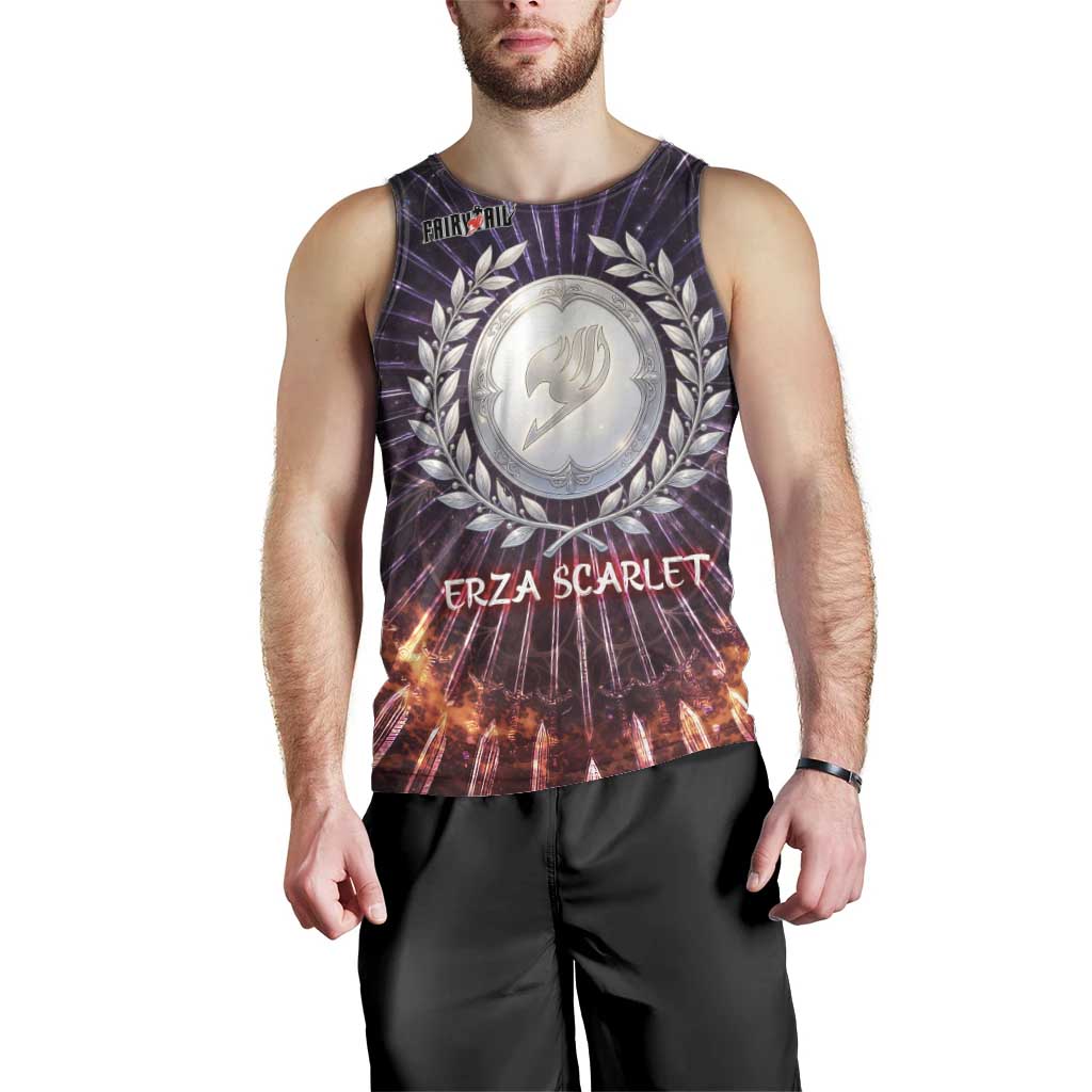 Erza Scarlet Fairy Tail Men Tank Top Celestial Armor Anime Style with Radiant Winged Design