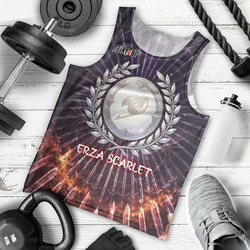 Erza Scarlet Fairy Tail Men Tank Top Celestial Armor Anime Style with Radiant Winged Design