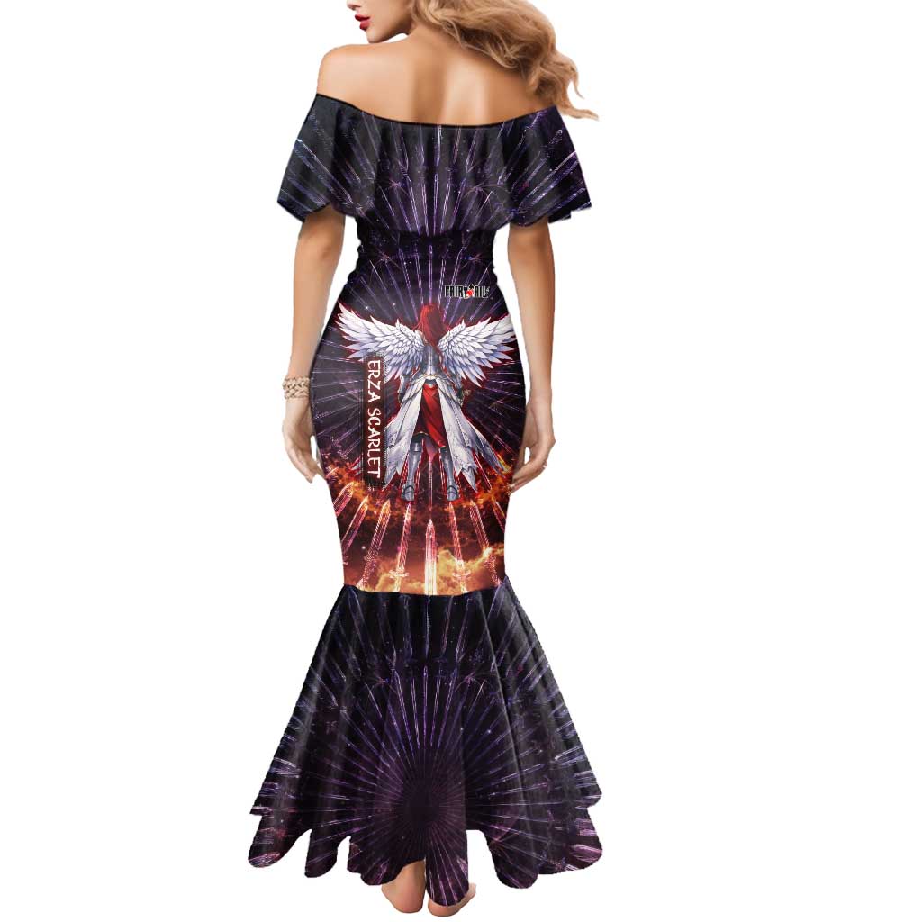 Erza Scarlet Fairy Tail Mermaid Dress Celestial Armor Anime Style with Radiant Winged Design