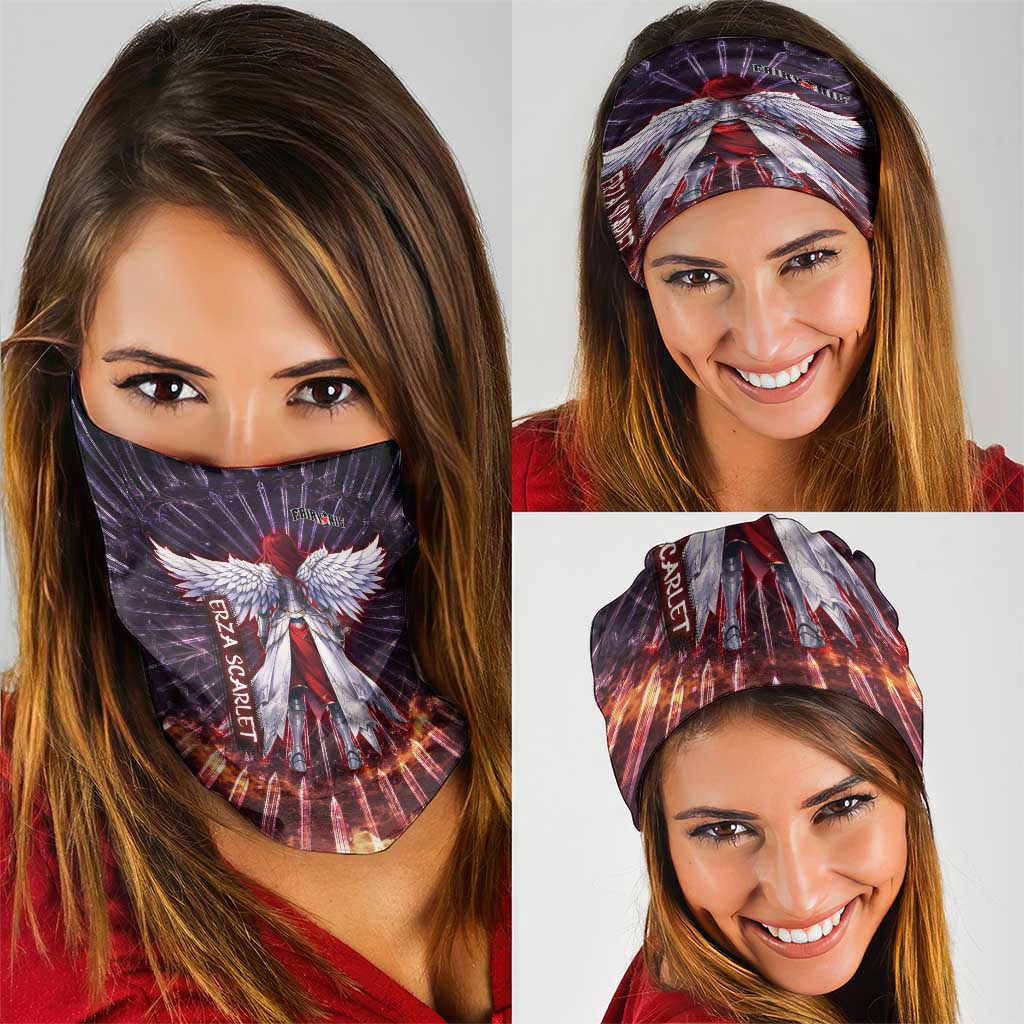 Erza Scarlet Fairy Tail Neck Gaiter Celestial Armor Anime Style with Radiant Winged Design