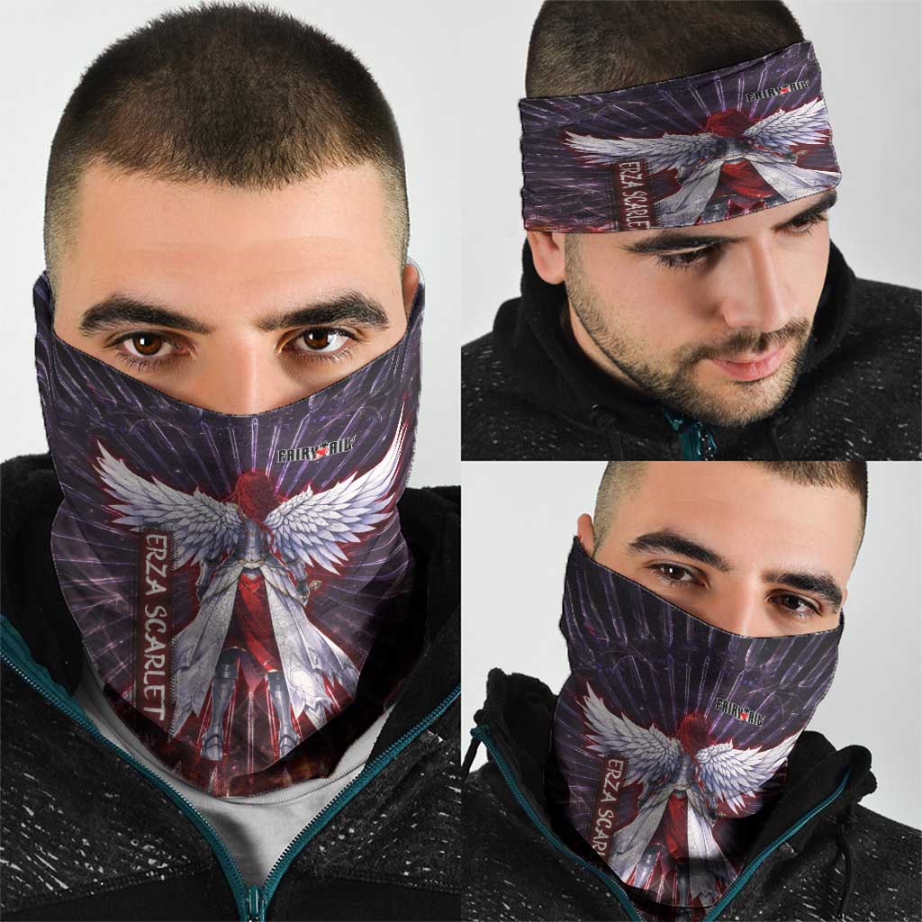 Erza Scarlet Fairy Tail Neck Gaiter Celestial Armor Anime Style with Radiant Winged Design