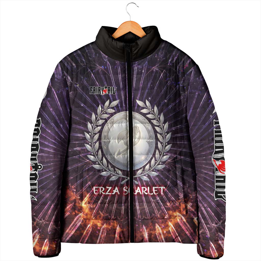 Erza Scarlet Fairy Tail Padded Jacket Celestial Armor Anime Style with Radiant Winged Design