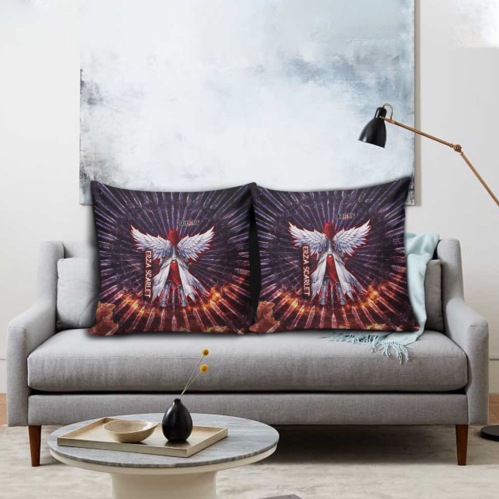Erza Scarlet Fairy Tail Pillow Cover Celestial Armor Anime Style with Radiant Winged Design