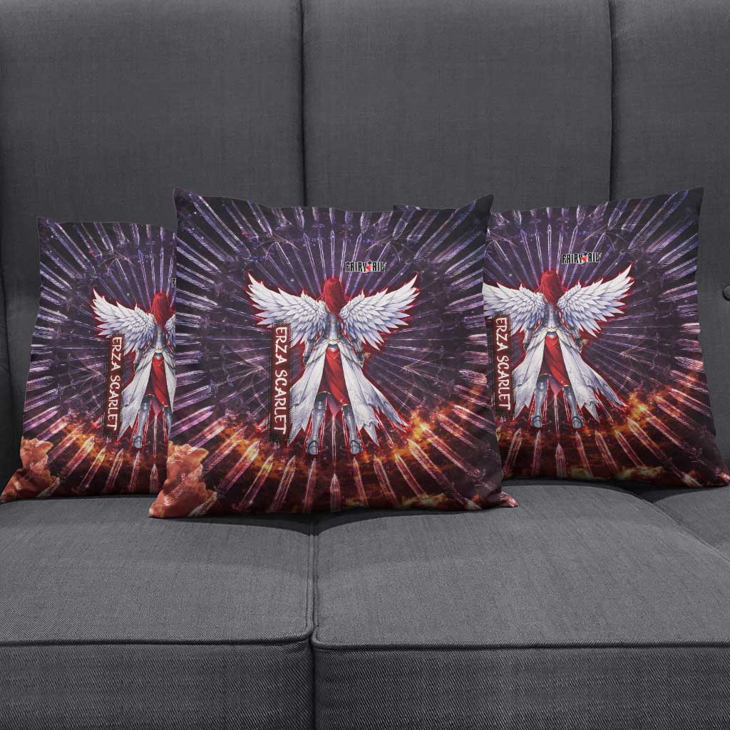 Erza Scarlet Fairy Tail Pillow Cover Celestial Armor Anime Style with Radiant Winged Design