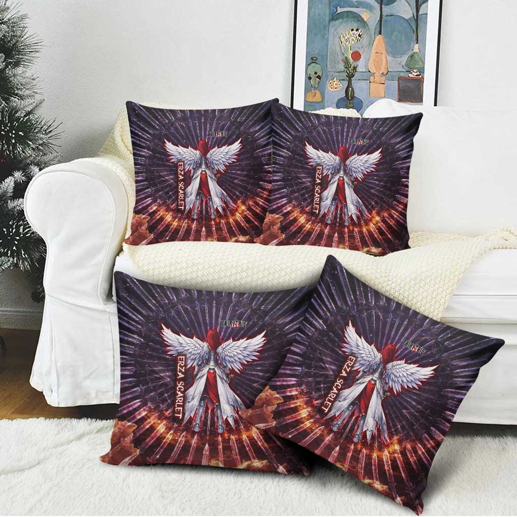 Erza Scarlet Fairy Tail Pillow Cover Celestial Armor Anime Style with Radiant Winged Design