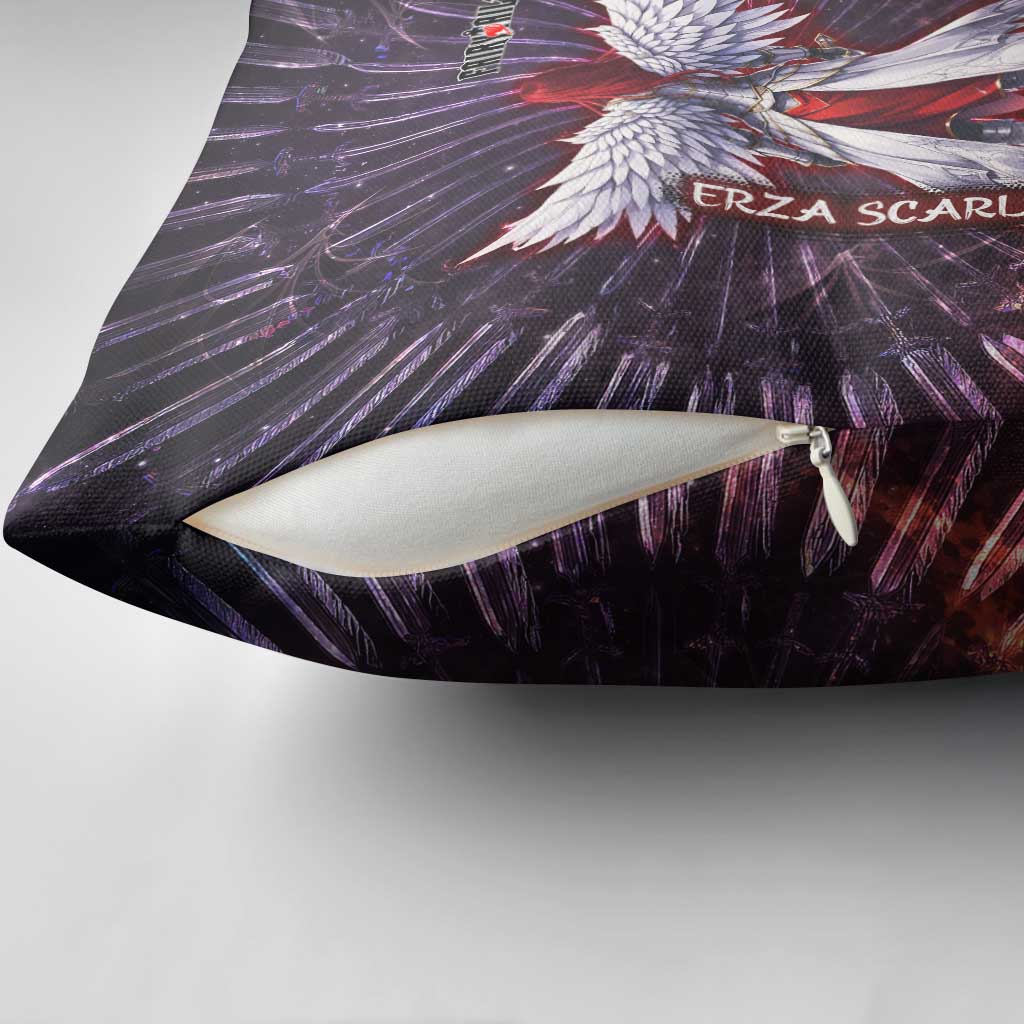 Erza Scarlet Fairy Tail Pillow Cover Celestial Armor Anime Style with Radiant Winged Design