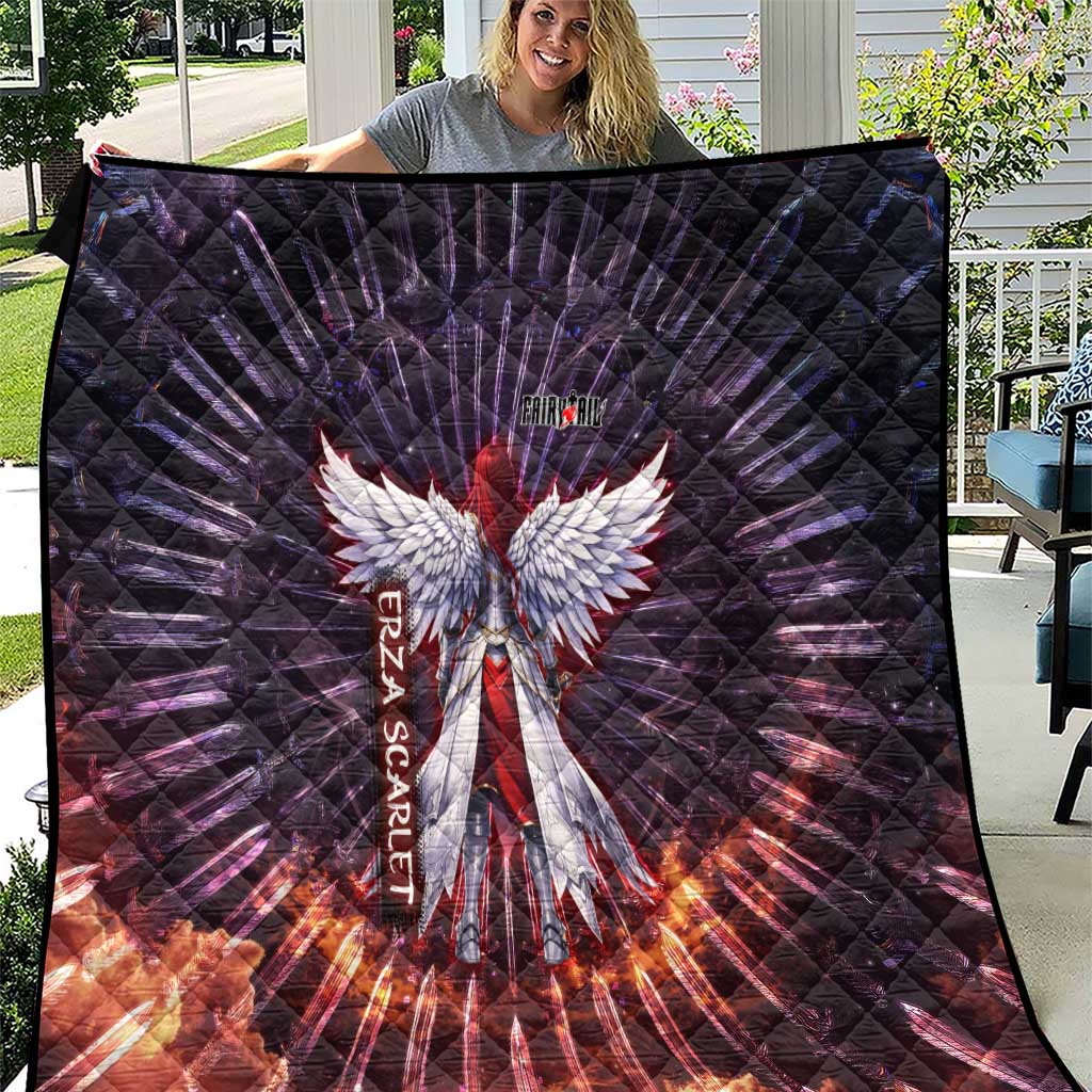 Erza Scarlet Fairy Tail Quilt Celestial Armor Anime Style with Radiant Winged Design