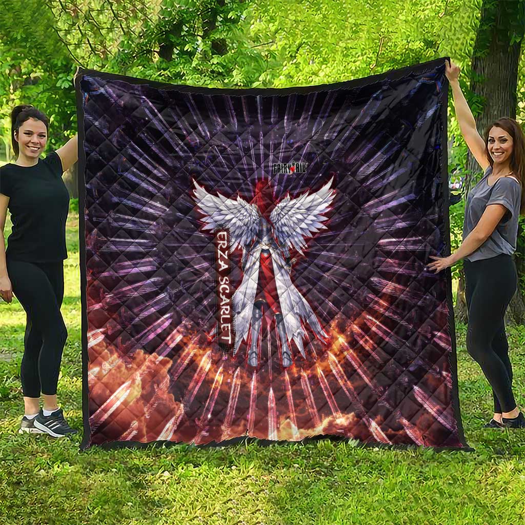 Erza Scarlet Fairy Tail Quilt Celestial Armor Anime Style with Radiant Winged Design