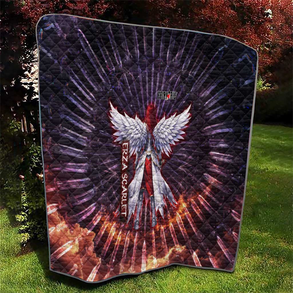 Erza Scarlet Fairy Tail Quilt Celestial Armor Anime Style with Radiant Winged Design
