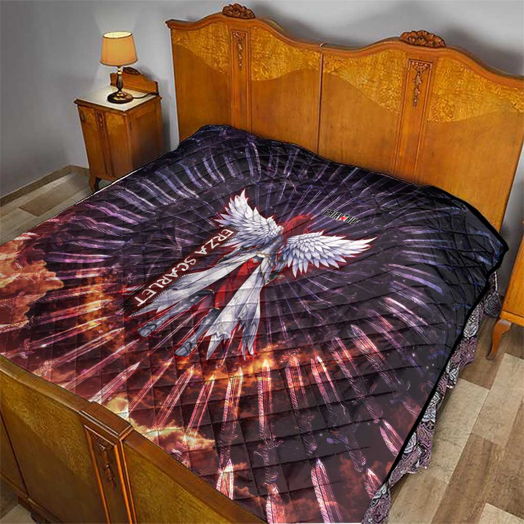 Erza Scarlet Fairy Tail Quilt Celestial Armor Anime Style with Radiant Winged Design