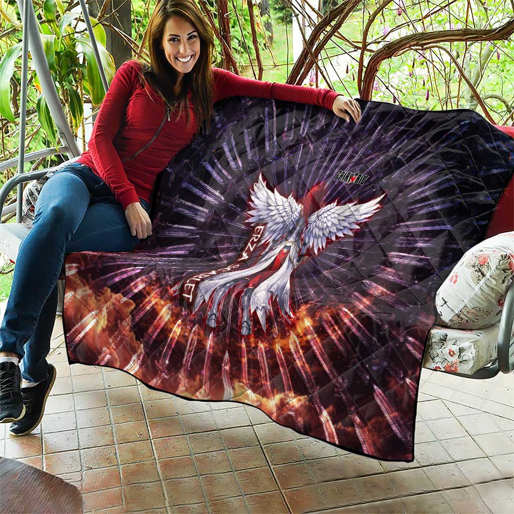 Erza Scarlet Fairy Tail Quilt Celestial Armor Anime Style with Radiant Winged Design