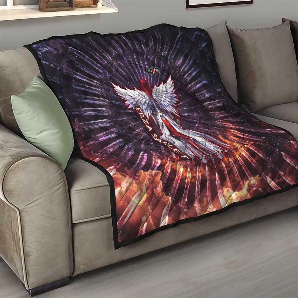Erza Scarlet Fairy Tail Quilt Celestial Armor Anime Style with Radiant Winged Design