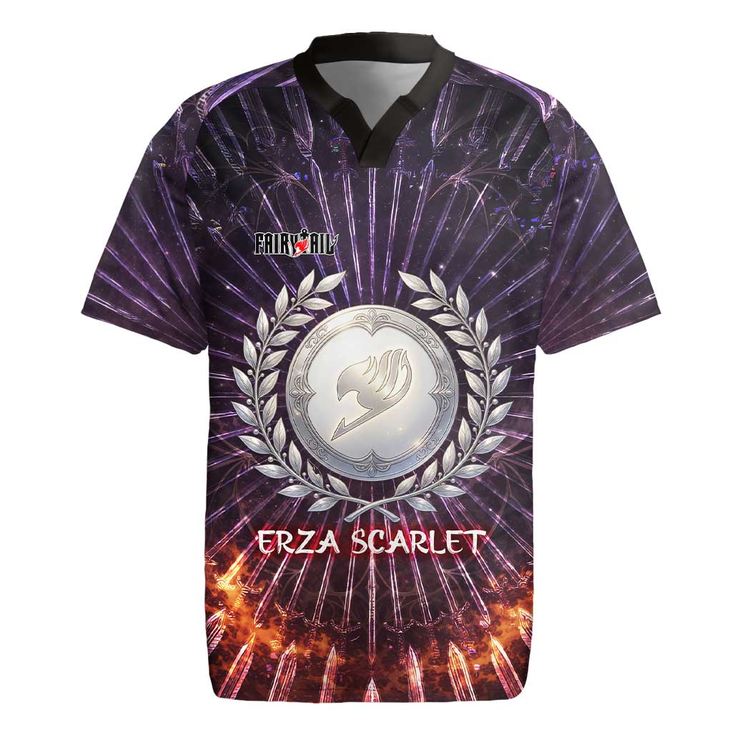 Erza Scarlet Fairy Tail Rugby Jersey Celestial Armor Anime Style with Radiant Winged Design