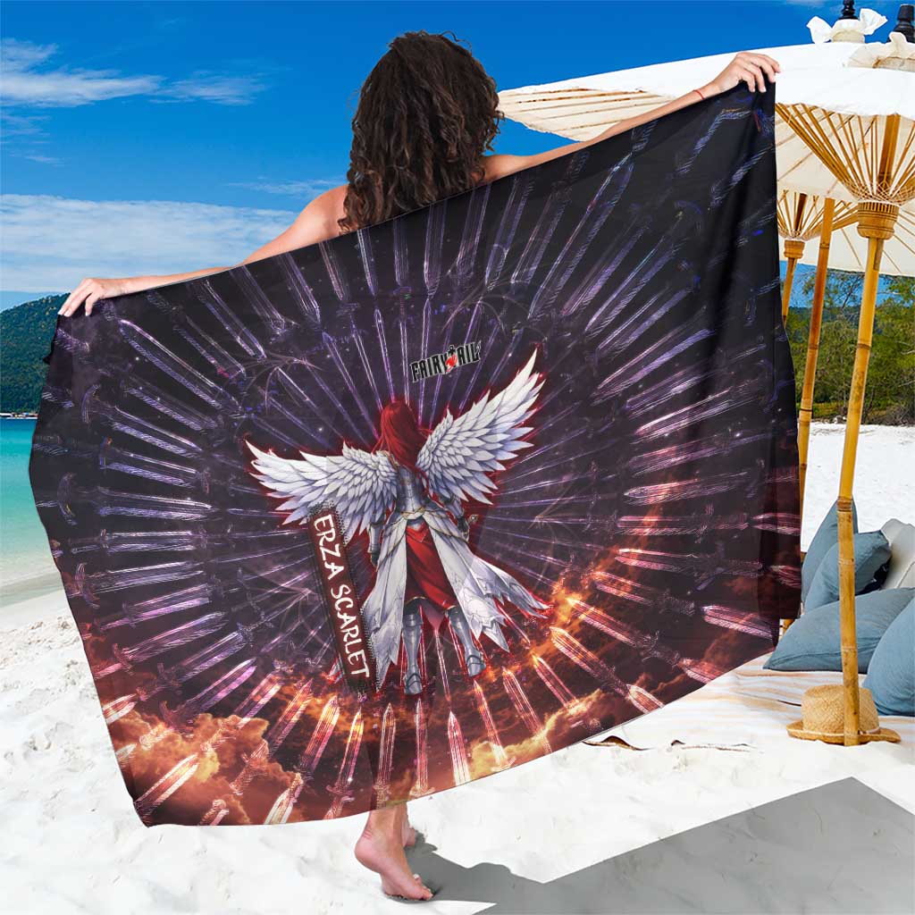 Erza Scarlet Fairy Tail Sarong Celestial Armor Anime Style with Radiant Winged Design