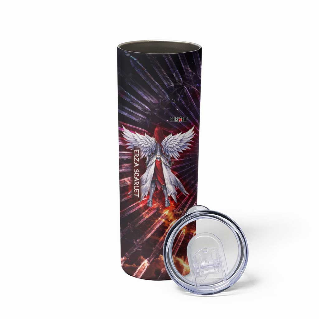 Erza Scarlet Fairy Tail Skinny Tumbler Celestial Armor Anime Style with Radiant Winged Design
