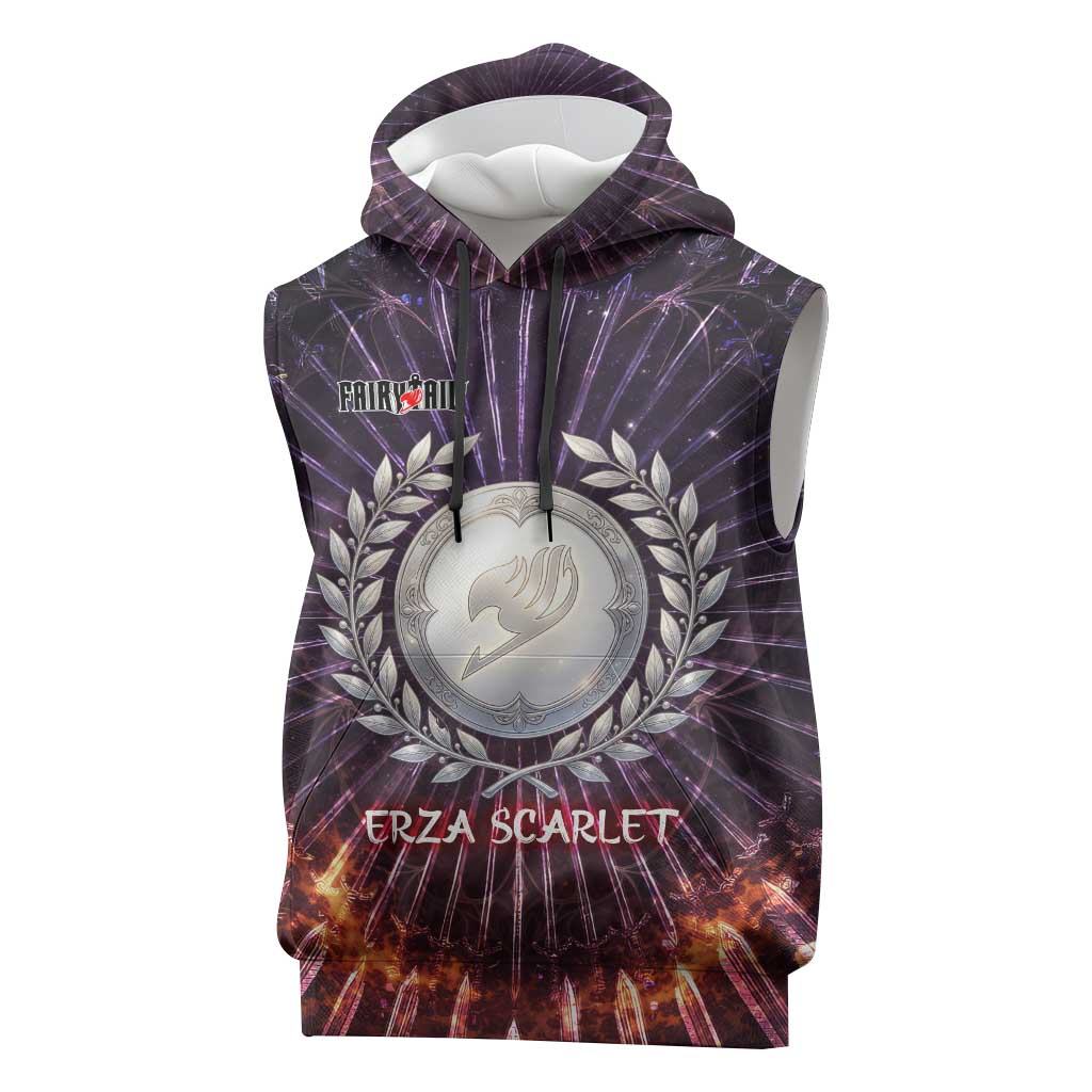 Erza Scarlet Fairy Tail Sleeveless Hoodie Celestial Armor Anime Style with Radiant Winged Design