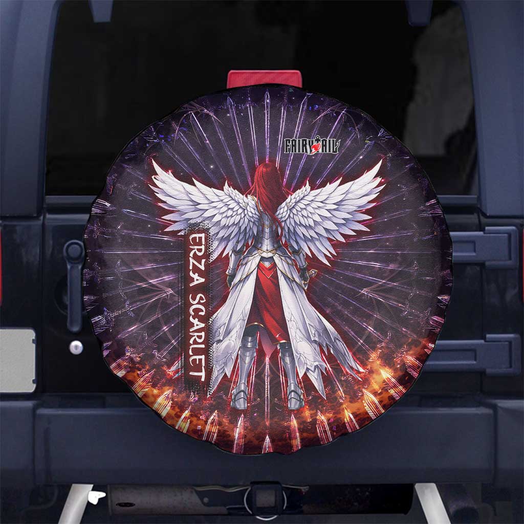 Erza Scarlet Fairy Tail Spare Tire Cover Celestial Armor Anime Style with Radiant Winged Design