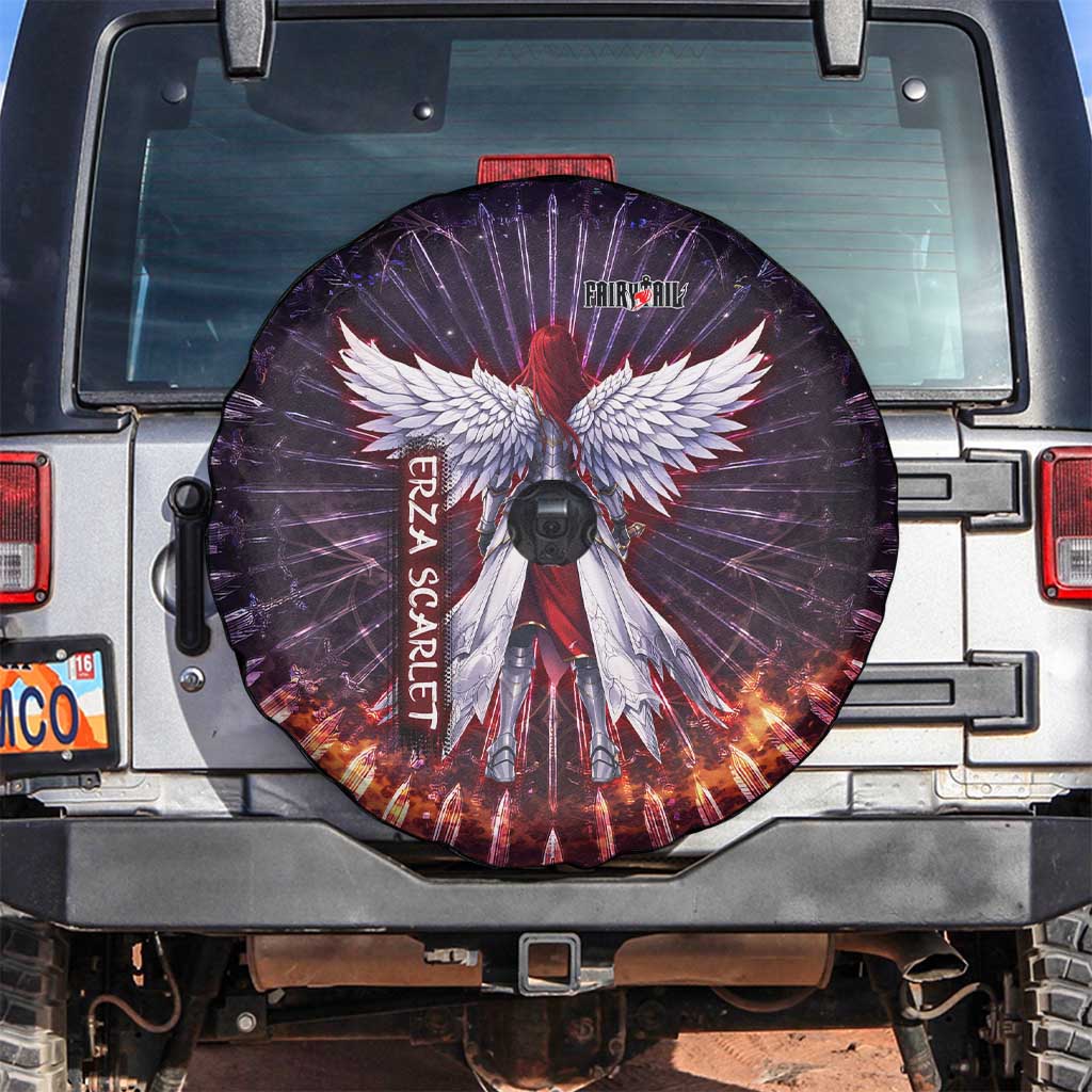 Erza Scarlet Fairy Tail Spare Tire Cover Celestial Armor Anime Style with Radiant Winged Design