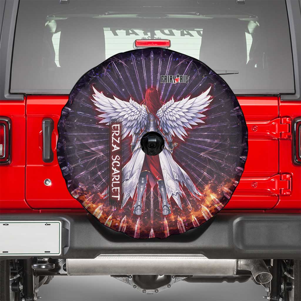 Erza Scarlet Fairy Tail Spare Tire Cover Celestial Armor Anime Style with Radiant Winged Design