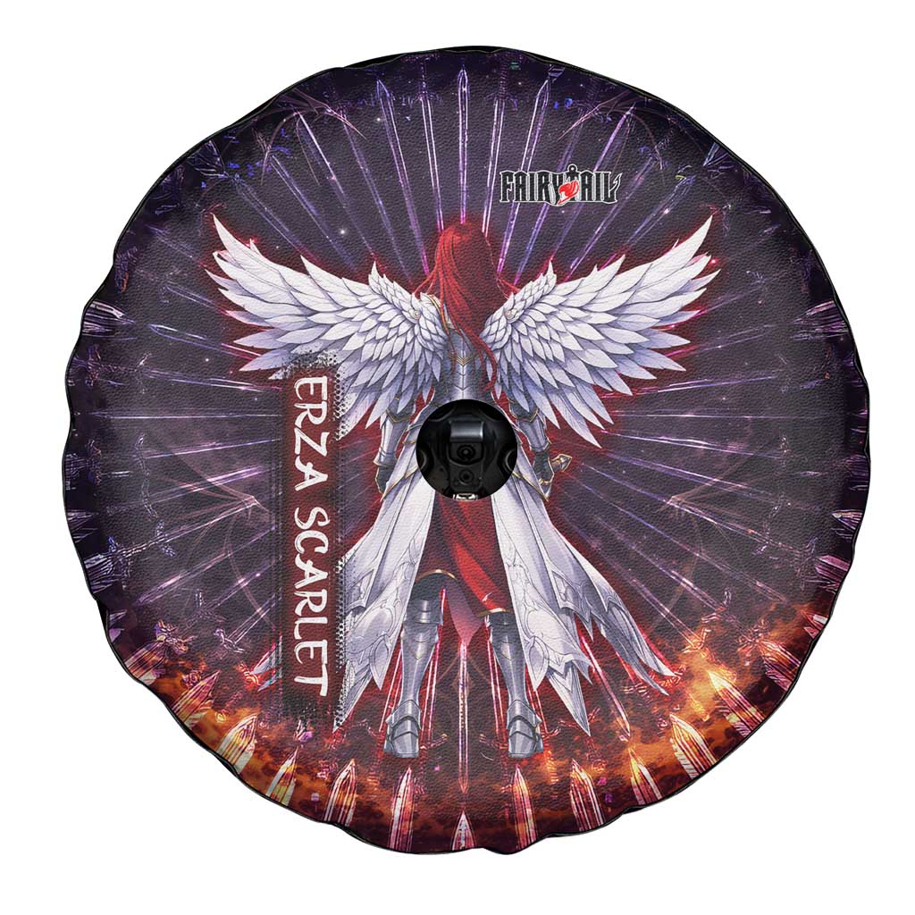 Erza Scarlet Fairy Tail Spare Tire Cover Celestial Armor Anime Style with Radiant Winged Design