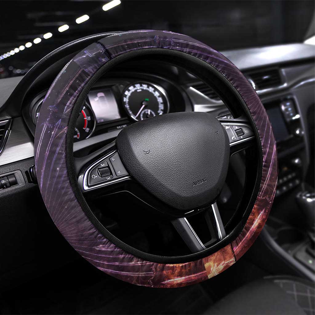 Erza Scarlet Fairy Tail Steering Wheel Cover Celestial Armor Anime Style with Radiant Winged Design