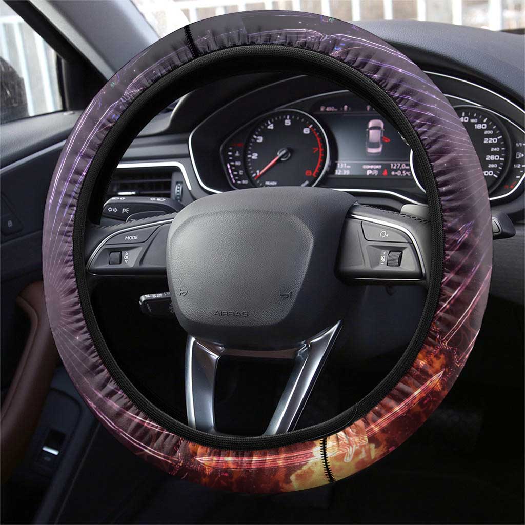 Erza Scarlet Fairy Tail Steering Wheel Cover Celestial Armor Anime Style with Radiant Winged Design