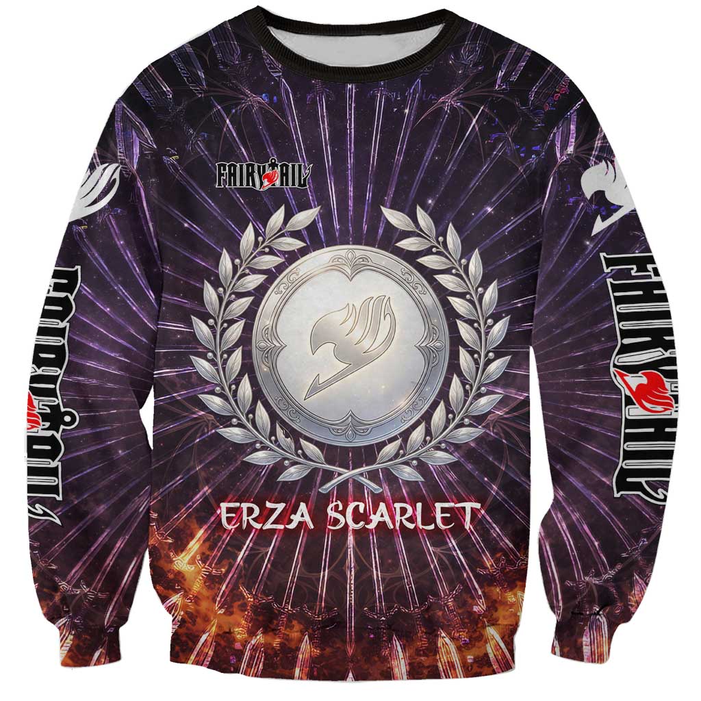 Erza Scarlet Fairy Tail Sweatshirt Celestial Armor Anime Style with Radiant Winged Design