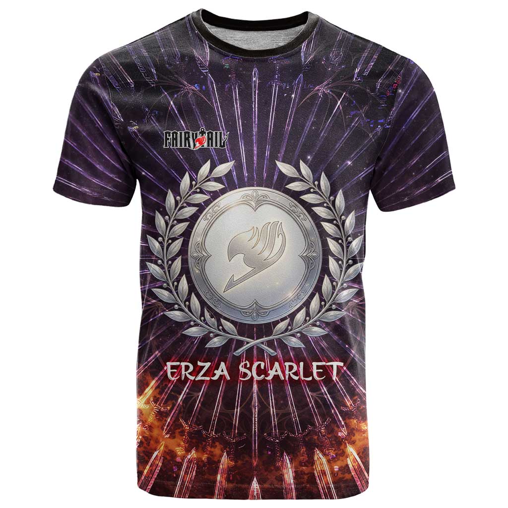 Erza Scarlet Fairy Tail T Shirt Celestial Armor Anime Style with Radiant Winged Design