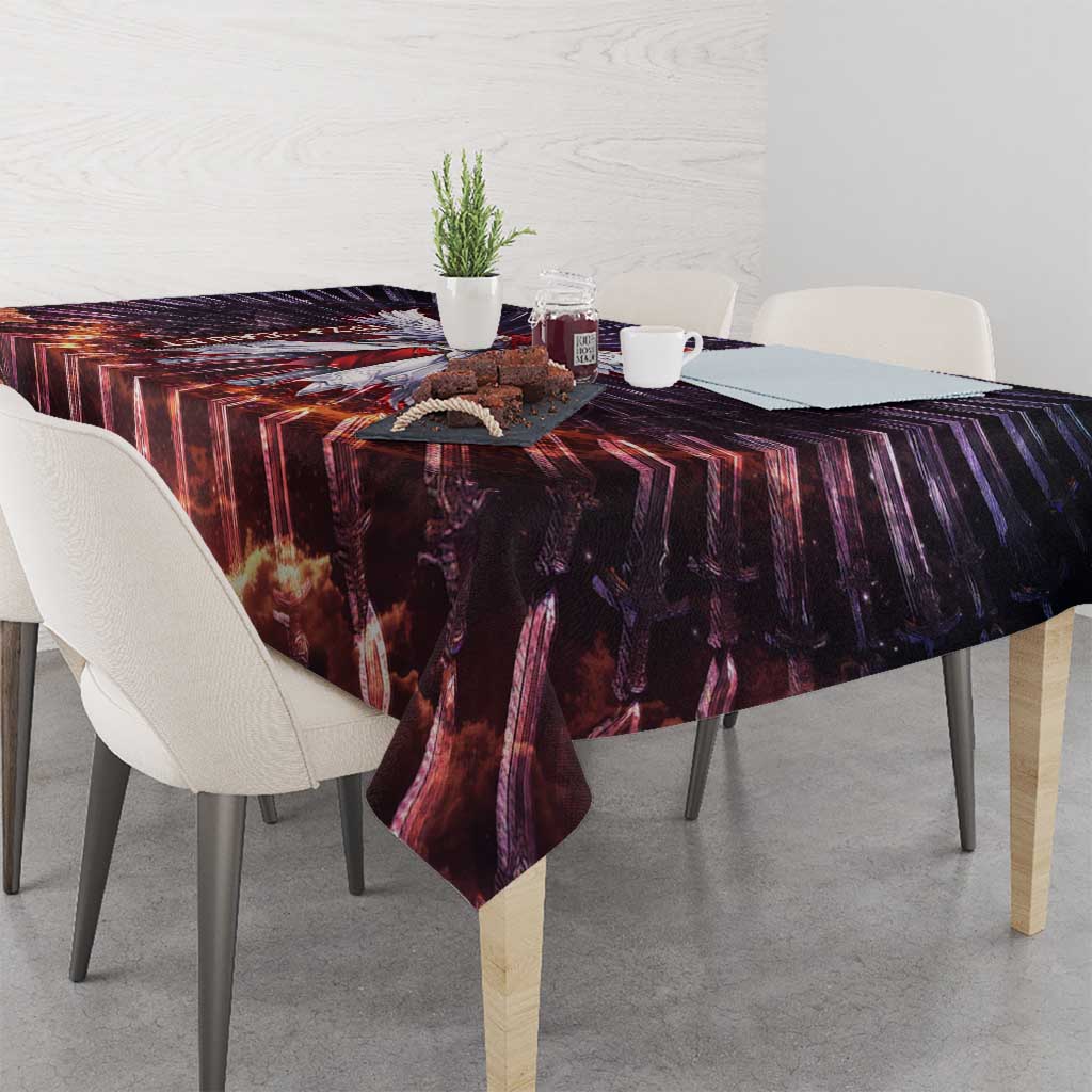 Erza Scarlet Fairy Tail Tablecloth Celestial Armor Anime Style with Radiant Winged Design
