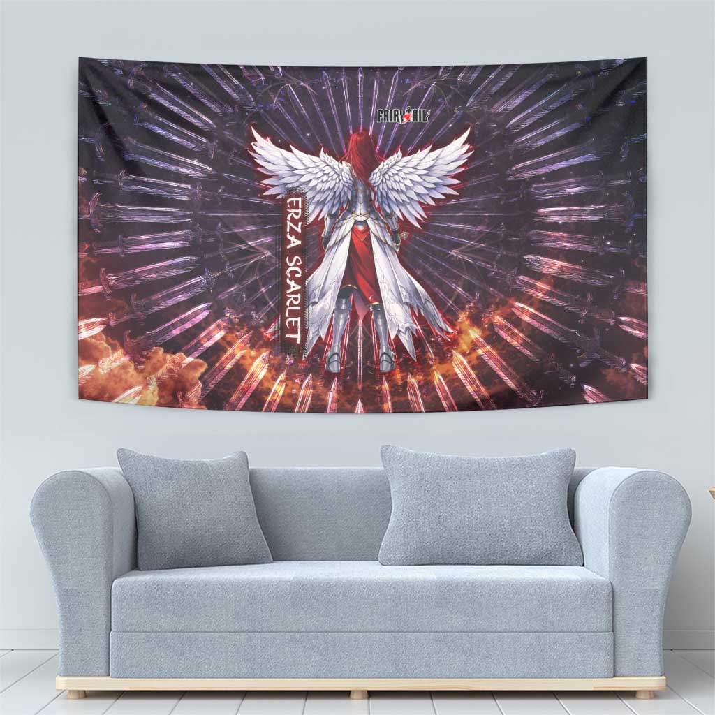 Erza Scarlet Fairy Tail Tapestry Celestial Armor Anime Style with Radiant Winged Design