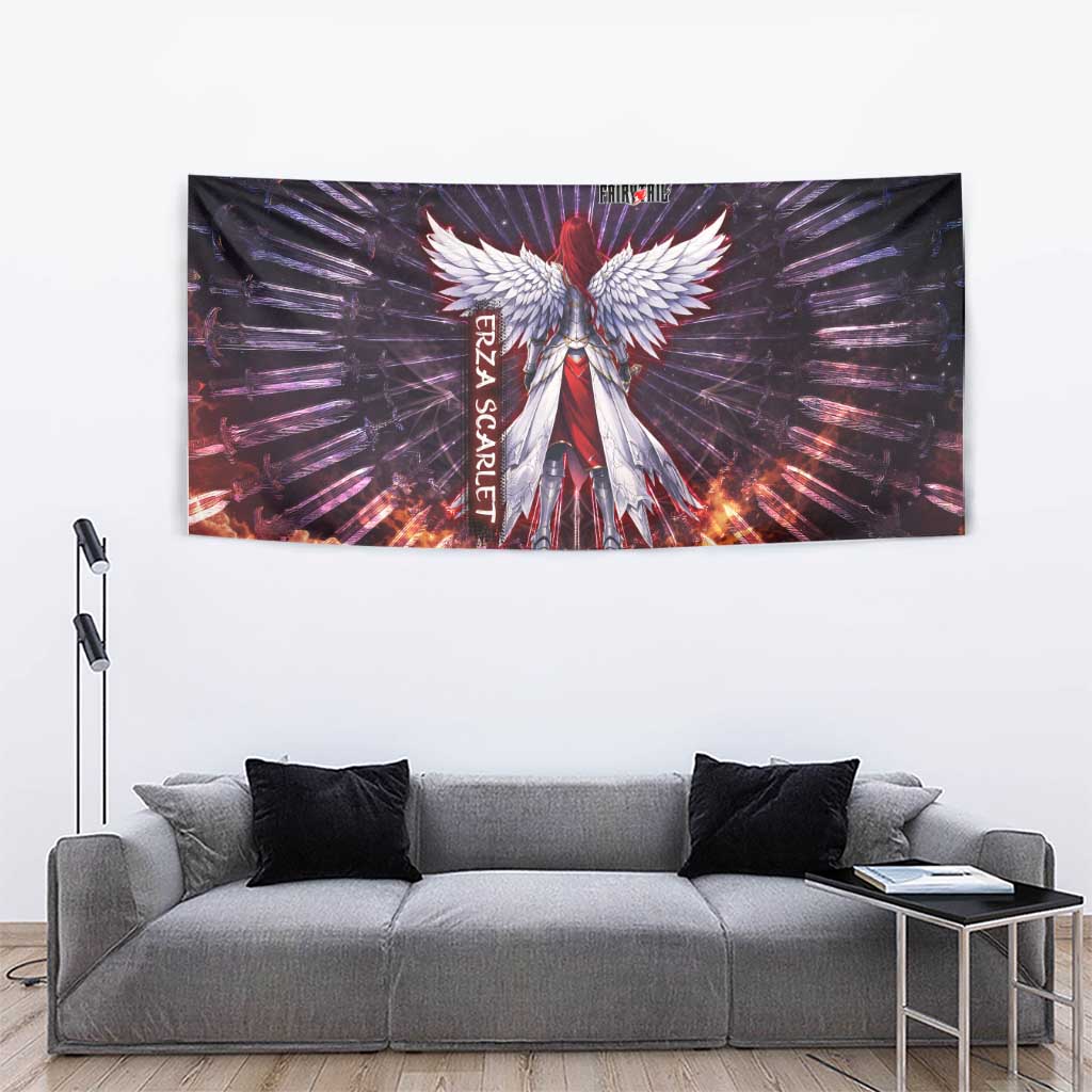 Erza Scarlet Fairy Tail Tapestry Celestial Armor Anime Style with Radiant Winged Design