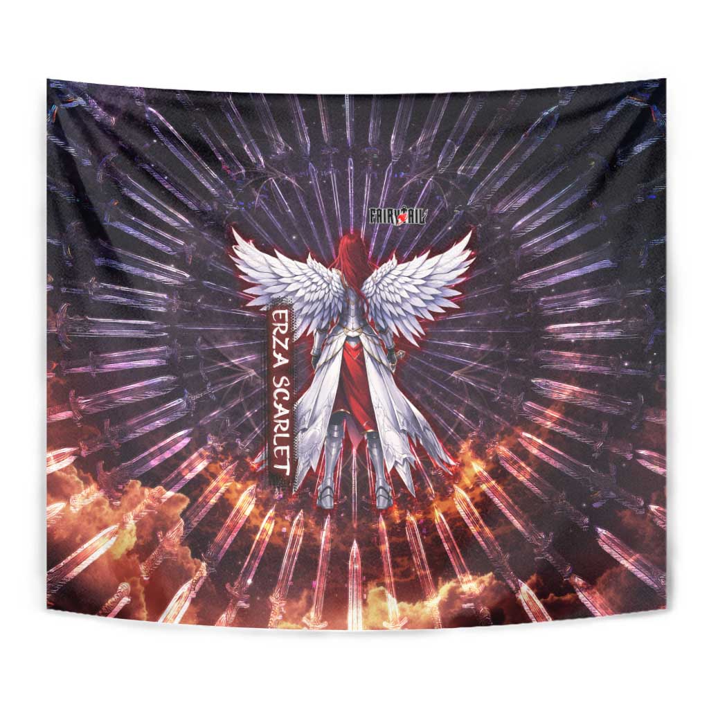 Erza Scarlet Fairy Tail Tapestry Celestial Armor Anime Style with Radiant Winged Design