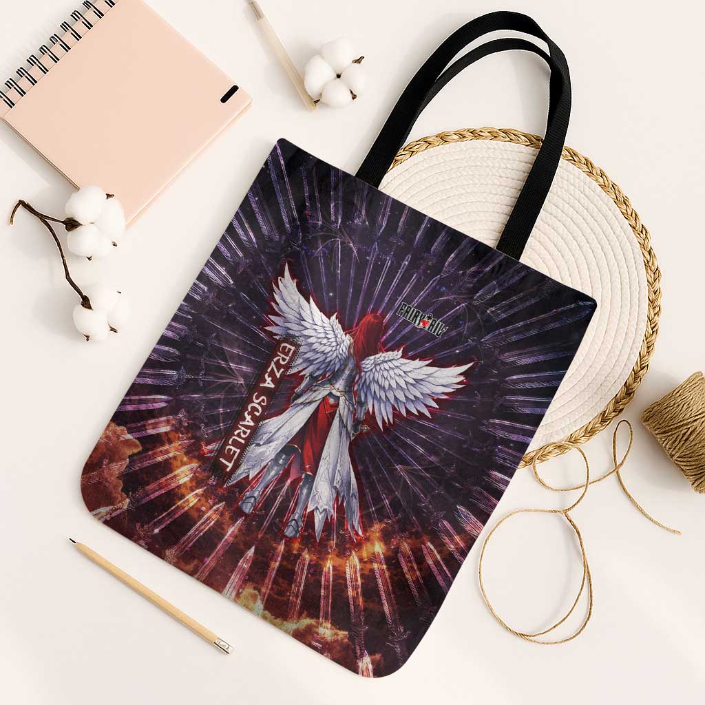 Erza Scarlet Fairy Tail Tote Bag Celestial Armor Anime Style with Radiant Winged Design