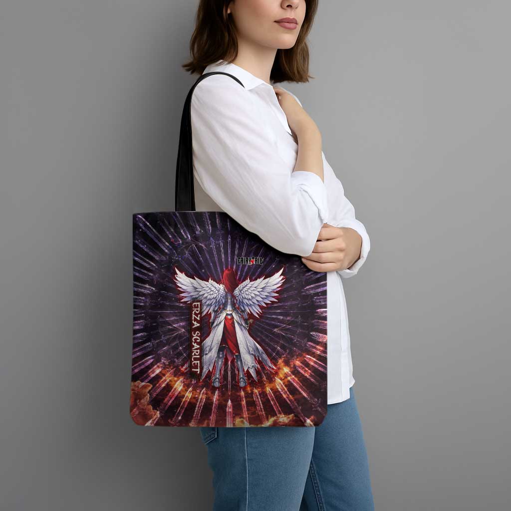 Erza Scarlet Fairy Tail Tote Bag Celestial Armor Anime Style with Radiant Winged Design